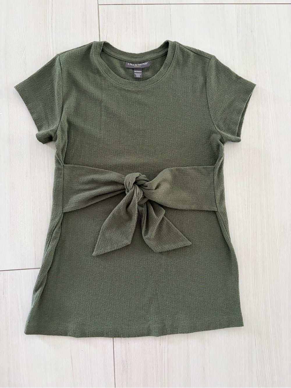 A Pea in the Pod Olive Green Tie-Front Maternity Top XS